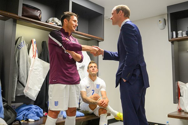Prince William speaks to Frank Lampard and Jack Wilshere