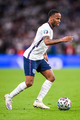 Raheem Sterling England on the ball v Denmark Semi Final Euro 2020