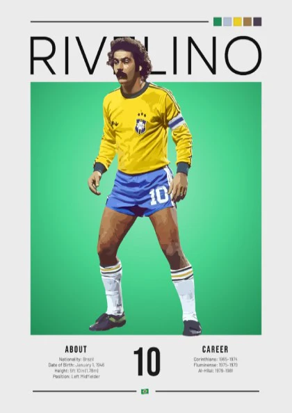 Rivelino Football Art - Vintage Wall Decor