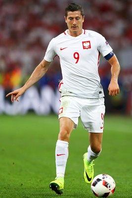 Robert Lewandowski Poland v Portugal