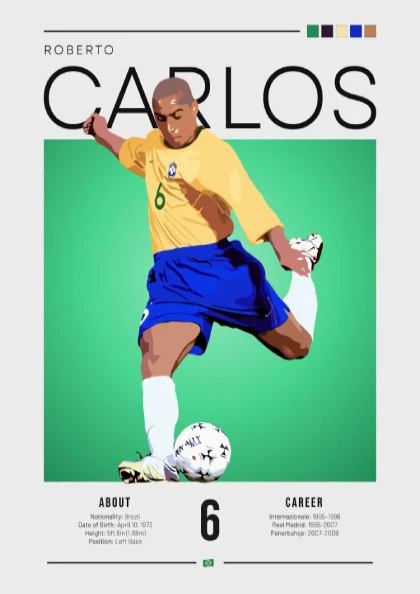 Roberto Carlos Football Art - Vintage Sports Poster