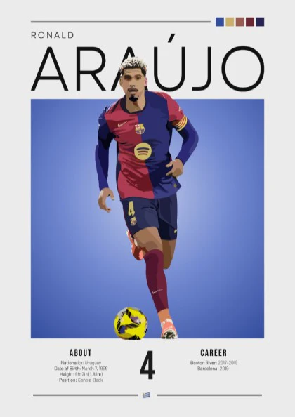 Ronald Araújo Art Print - Football Wall Decor