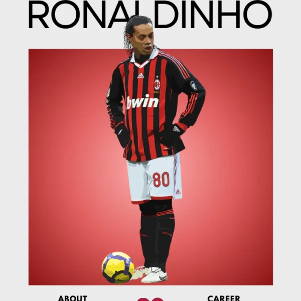 Ronaldinho AC Milan Poster - Iconic Football Print