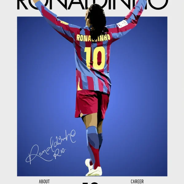 Ronaldinho Barcelona Poster - Iconic Football Legend Print