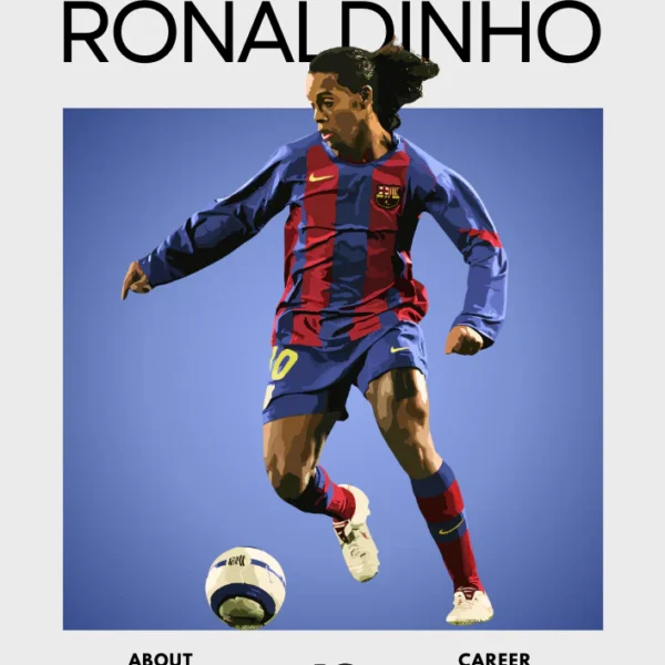 Ronaldinho Poster - Legendary Barcelona Football Print