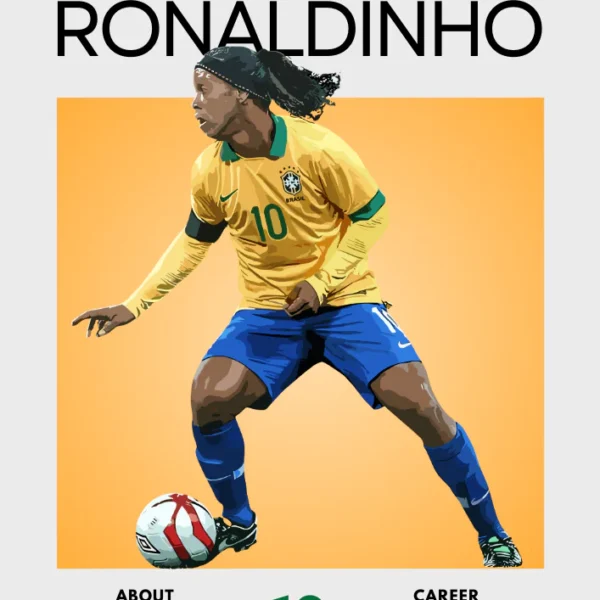 Ronaldinho Poster - Legendary Brazil Football Print
