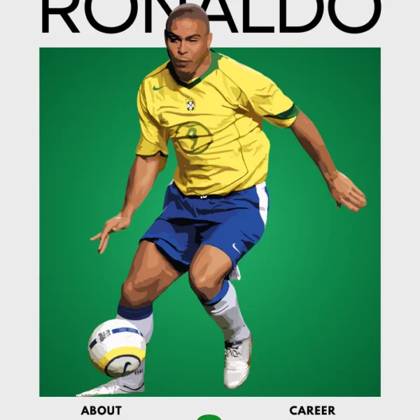 Ronaldo R9 Print - Iconic Soccer Artwork of Ronaldo Nazário