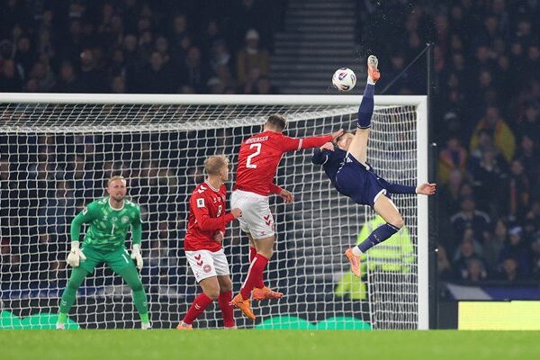 Scott McTominay Scotland scores v Denmark World Cup 2026 Qualifier Glasgow 2025