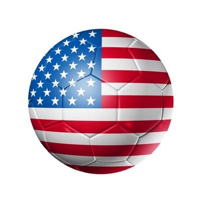 USA Flag Soccer Ball Poster