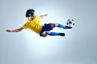 Brazil Striker — World Cup Action Poster