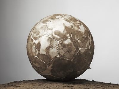 Worn Soccer Ball — Studio Poster