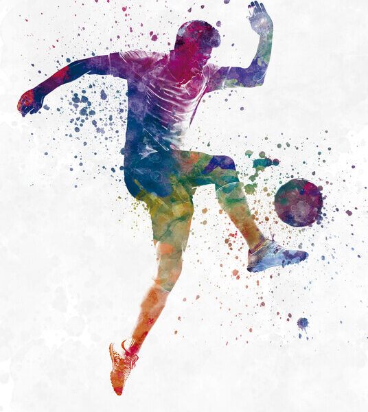 Jumping Volley — Watercolor Splatter Poster