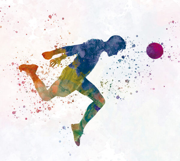 Running Forward — Watercolor Splatter Poster