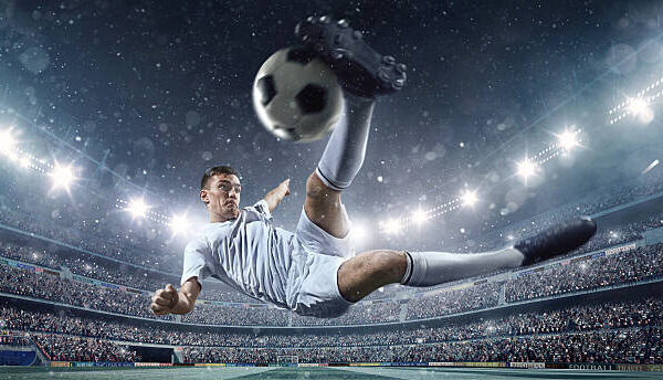 Bicycle Kick — Snowy Stadium Poster