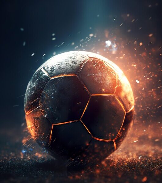Glowing Ember Soccer Ball Poster