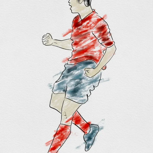 Soccer Player Watercolor Illustration