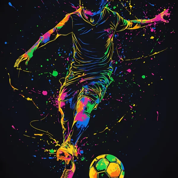 Soccer Player in Splatter Art
