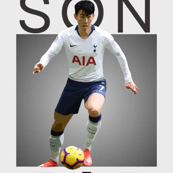 Son Heung-min Tottenham Hotspur Legend Football Print