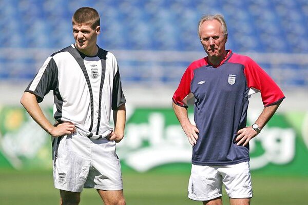 Sven Goran Eriksson & Steven Gerrard England Portugal Euro 2004