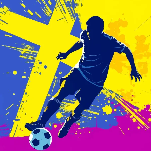 Sweden Soccer Player Silhouette