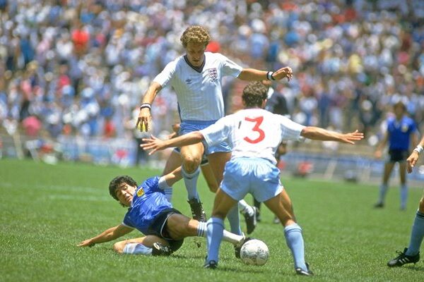 Terry Butcher England v Diego Maradona Argentina World Cup Mexico 1986