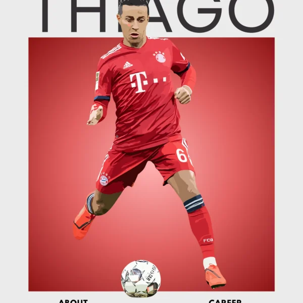 Thiago Alcântara Poster – Spanish Football Wall Art for Soccer Fans