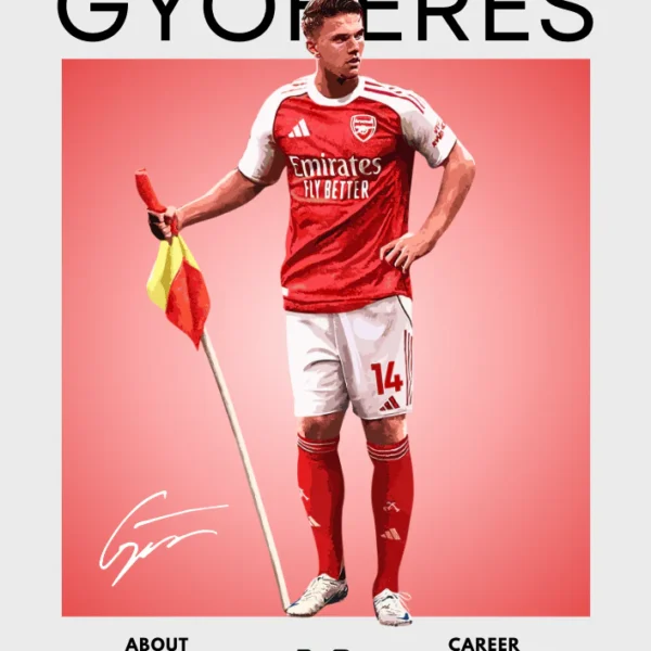 Viktor Gyökeres Arsenal Football Poster – The Gunners Star Print
