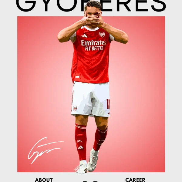 Viktor Gyökeres Football Poster – Arsenal Star Wall Art