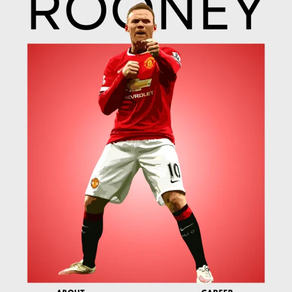 Wayne Rooney Poster – Manchester United Legend Football Print