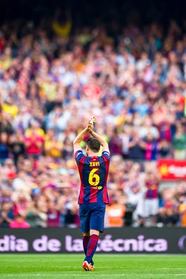 Xavi Hernandez Barcelona farewell to Camp Nou