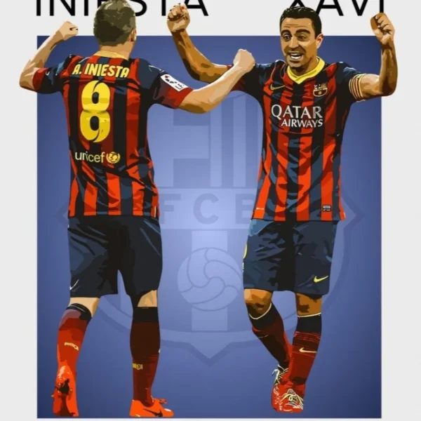 Xavi and Iniesta Poster - FC Barcelona