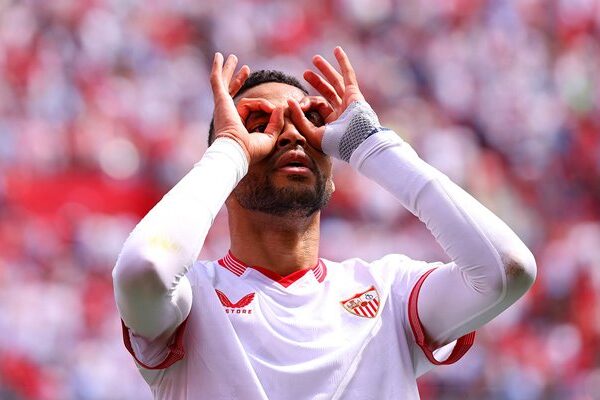 Yousseff En-Nesyri Sevilla FC celebrates goal v Celta Vigo La Liga 2024