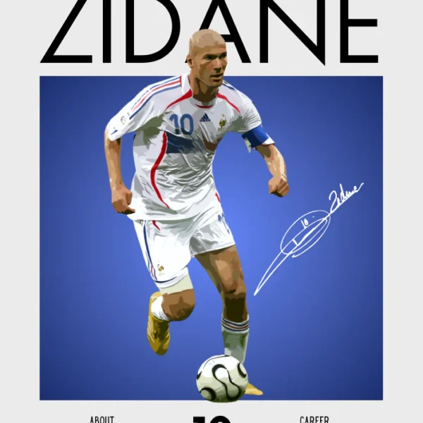 Zinedine Zidane France Poster - Iconic Football Legend Print