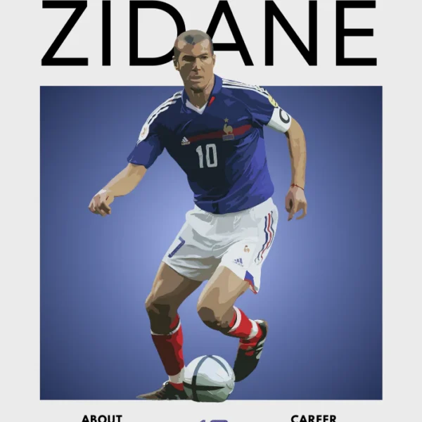 Zinedine Zidane Poster - Legendary France Football Print