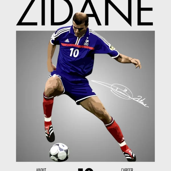 Zinedine Zidane Print - Iconic France Football Poster