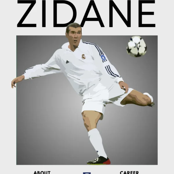 Zinedine Zidane Real Madrid Print - Football Legend Poster