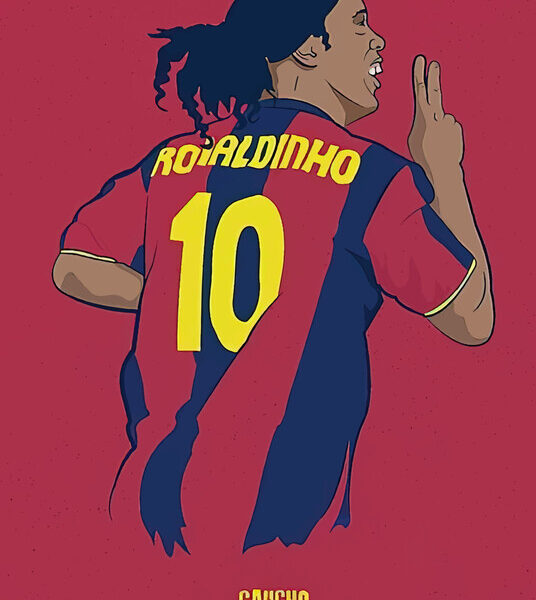 Ronaldinho — Barcelona 'Gaucho' Illustration Poster