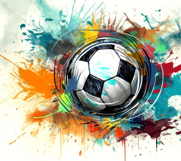 Soccer Ball — Paint Swirl Poster