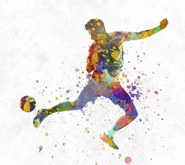 Jumping Kick — Multicolor Watercolor Poster